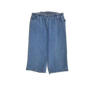 Chic Stretch Capri Pull On Women's size 20W Dark Wash Blue Denim Jeans